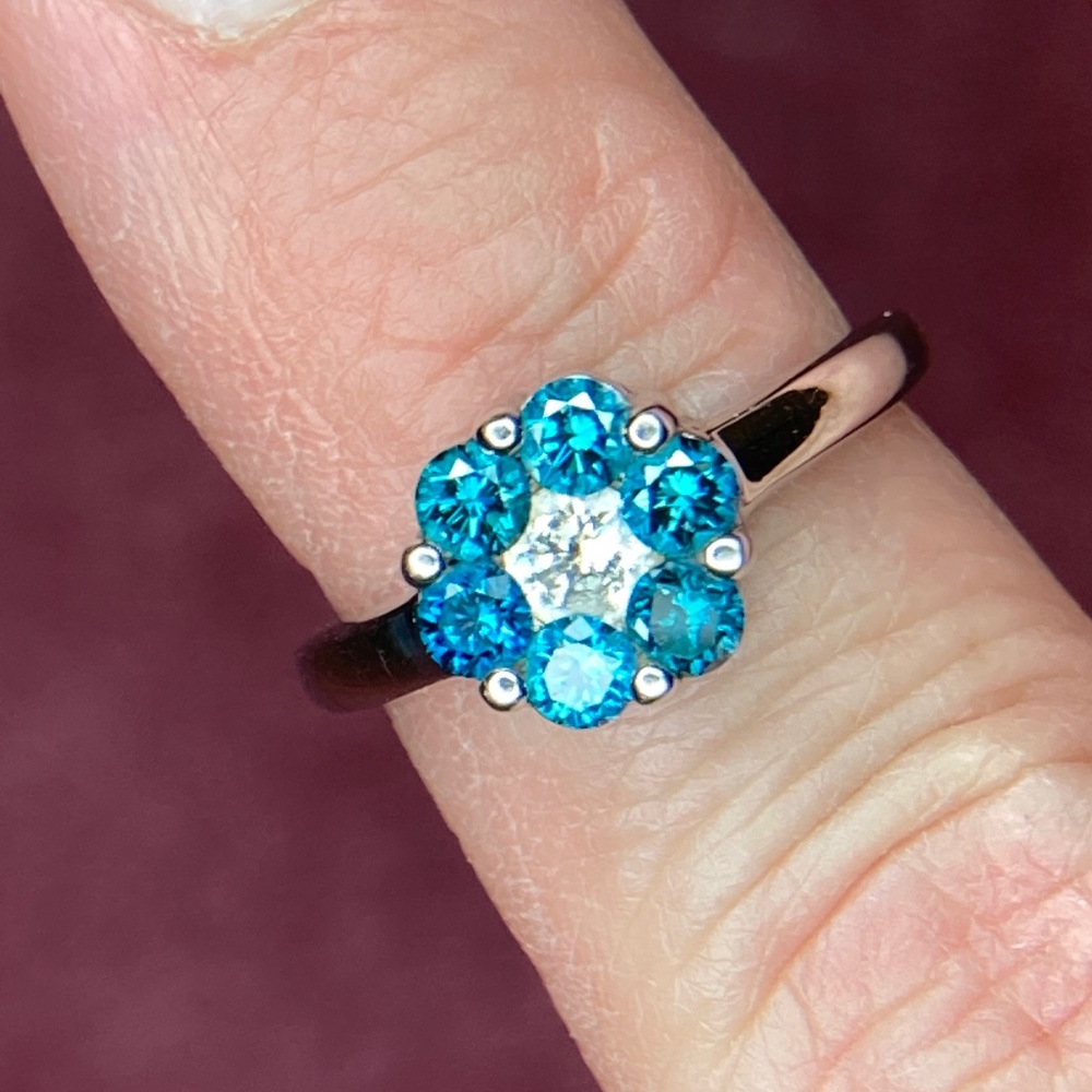 COPY - Blue and white diamond 14 K ring